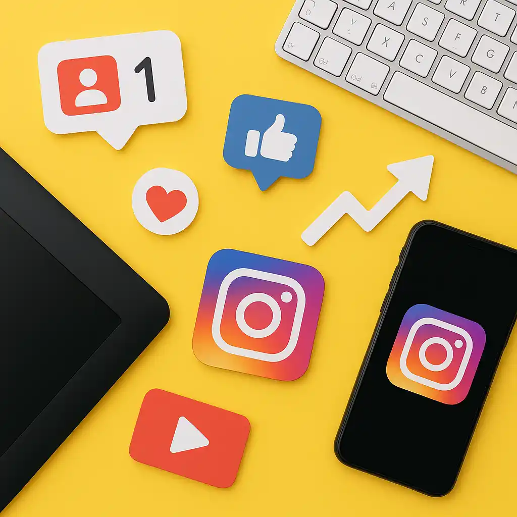 Créateurs au travail devant leurs contenus sociaux